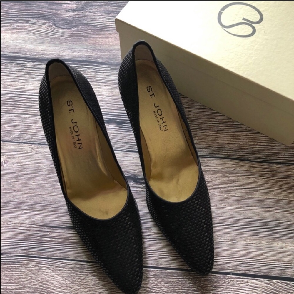St. John Stephanie Black w/ Sequin Pumps sz 9.5